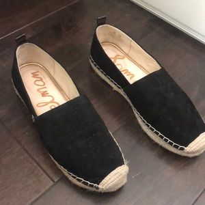 Sam Edelman Black Suede Espadrille Flats